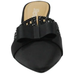 J Renee Sandals|Women's , Randa Mule Black Satin