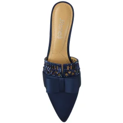 J Renee Pumps & Heels|Women's , Randa Mule Navy Satin