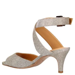 J Renee Sandals|Women's , Soncino Sandal Pewter Glitter