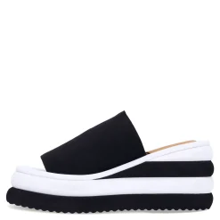 L'Amour Des Pieds Wedges|Women's , Emiko Sandal Black White