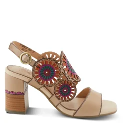 L Artiste Sandals|Women's L'Artiste By Spring Step, Pinwheel Sandal Beige