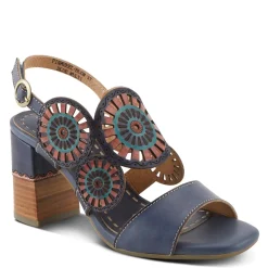 L Artiste Sandals|Women's L'Artiste By Spring Step, Pinwheel Sandal Blue