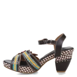 L Artiste Sandals|Women's L'Artiste by Spring Step, Astarr Sandal Black Multi