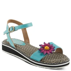 L Artiste Sandals|Women's L'Artiste By Spring Step Tilton Wedge Sandal Sky Blue