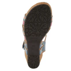 L Artiste Sandals|Women's L'Artiste By Spring Step, Bosquet Wedge Sandal Navy Multi
