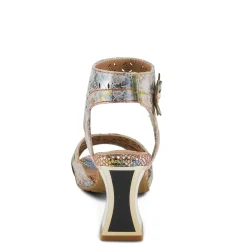 L Artiste Sandals|Women's L'Artiste By Spring Step, Poster Sandal Beige Metallic Multi