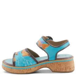 L Artiste Sandals|Women's L'Artiste By Spring Step Kenna Sandal Sky Blue Multi