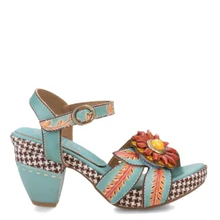 L Artiste Sandals|Women's L'Artiste by Spring Step, Astarr Sandal Sky Blue Multi