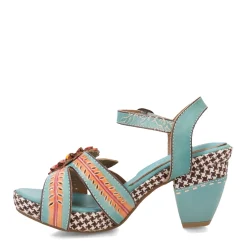 L Artiste Sandals|Women's L'Artiste by Spring Step, Astarr Sandal Sky Blue Multi