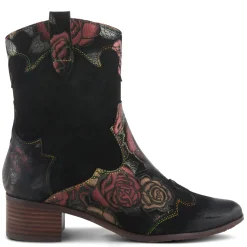 L Artiste Boots|Women's L'Artiste by Spring Step, Lady Luck Boot Dark Red Multi