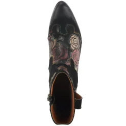 L Artiste Boots|Women's L'Artiste by Spring Step, Lady Luck Boot Dark Red Multi