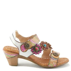 L Artiste Pumps & Heels|Women's L'Artiste By Spring Step, Aromas Sandal White Multi
