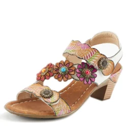 L Artiste Pumps & Heels|Women's L'Artiste By Spring Step, Aromas Sandal White Multi