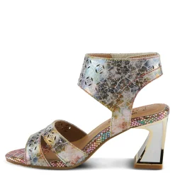L Artiste Pumps & Heels|Women's L'Artiste By Spring Step, Poster Sandal Beige Metallic Multi