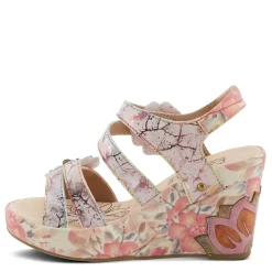 L Artiste Wedges|Women's L'Artiste By Spring Step, Karnitsky Sandal Pink Multi