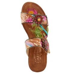 L Artiste Wedges|Women's L'Artiste By Spring Step, Moai Sandal Tan Multi