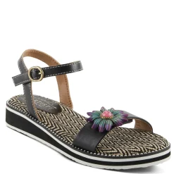 L Artiste Wedges|Women's L'Artiste By Spring Step Tilton Wedge Sandal Black