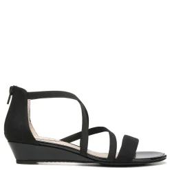 LifeStride Wedges|Women's , Yolanda Sandal Black Stretch