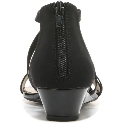 LifeStride Wedges|Women's , Yolanda Sandal Black Stretch