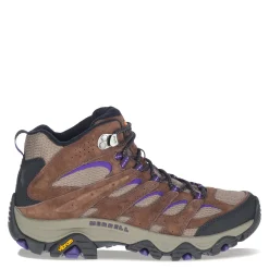 Merrell Boots|Women's , Moab 3 Mid Hiking Boot - Wide Width Braken/Purple