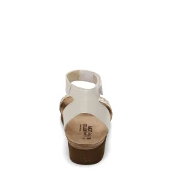 Naot Wedges|Women's , Abbie Sandal White Metallic