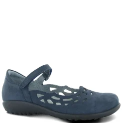 Naot Flats|Women's , Agathis Mary Jane Navy Nubuck