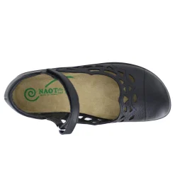 Naot Flats|Women's , Agathis Mary Jane Soft Black Leather