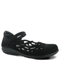 Naot Flats|Women's , Agathis Maryjane Black Velvet Nubuck