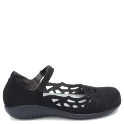 Naot Flats|Women's , Agathis Maryjane Black Velvet Nubuck