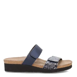 Naot Wedges|Women's , Althea Sandal Navy Python/Polar Sea