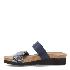 Naot Wedges|Women's , Althea Sandal Navy Python/Polar Sea