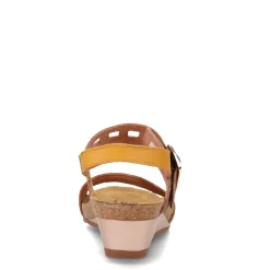 Naot Wedges|Women's , Dynasty Sandal Brown Marigold