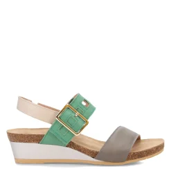 Naot Wedges|Women's , Dynasty Sandal Gray Green Multi