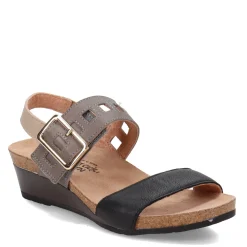 Naot Wedges|Women's , Dynasty Sandal Black Grey