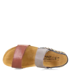 Naot Sandals|Women's , Eliana Sandal Chestnut/Foggy Gray/Ink