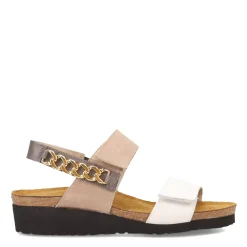 Naot Sandals|Women's , Eliana Sandal White/Khaki/Foggy Gray