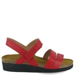 Naot Wedges|Women's , Kayla Sandal Kiss Red