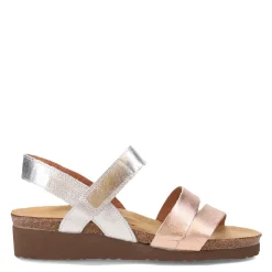 Naot Wedges|Women's , Kayla Sandal Silver