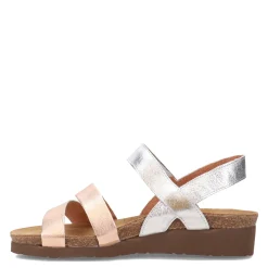 Naot Wedges|Women's , Kayla Sandal Silver