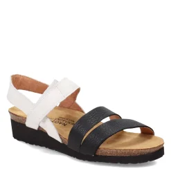 Naot Wedges|Women's , Kayla Sandal White Black