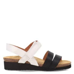 Naot Wedges|Women's , Kayla Sandal White Black
