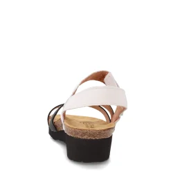 Naot Wedges|Women's , Kayla Sandal White Black