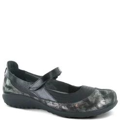 Naot Flats|Women's , Kirei Slip-On Black/Metallic Onyx