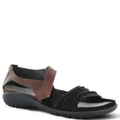 Naot Sandals|Women's , Papaki Sandal Black Velvet Nubuck