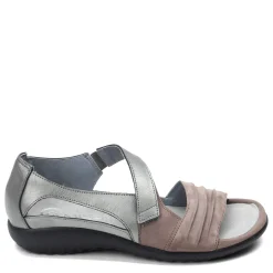 Naot Sandals|Women's , Papaki Sandal Shitake Nubuck/Sterling