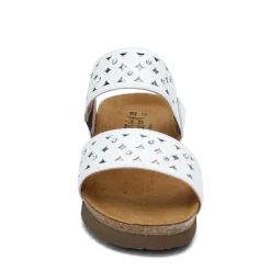 Naot Sandals|Women's , Susan Slide White/Silver
