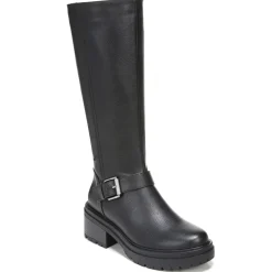 Naturalizer Boots|Women's , Adler Boot - Wide Calf Black Textured