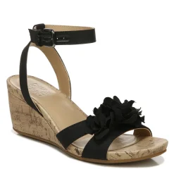 Naturalizer Wedges|Women's , Areda Flower Wedge Sandal Black