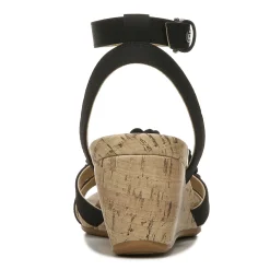 Naturalizer Wedges|Women's , Areda Flower Wedge Sandal Black