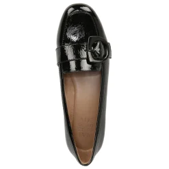 Naturalizer Flats|Women's , Kayden Moc Slip-On Black Patent